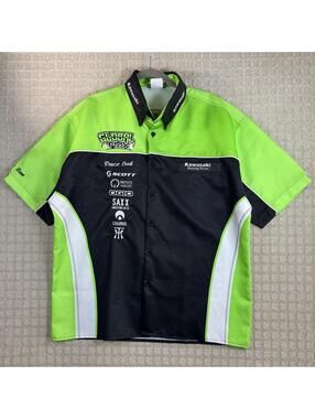 Kawasaki Racing Team button up short sleeve shirt XL